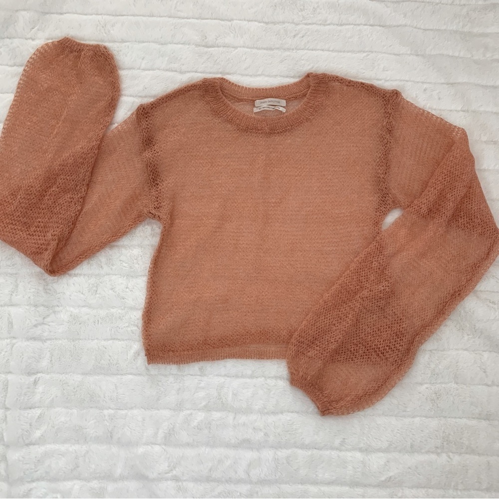 NWOT Urban Outfitters Peach Ballon Sleeve Wool Blend Knit